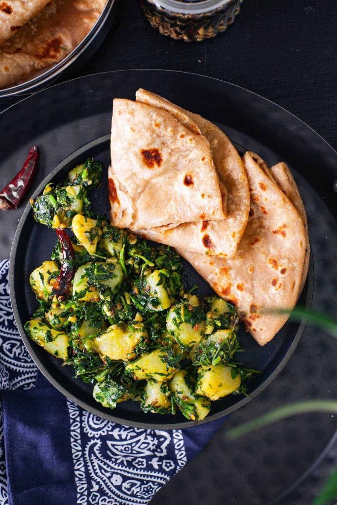 Aloo Methi with Roti